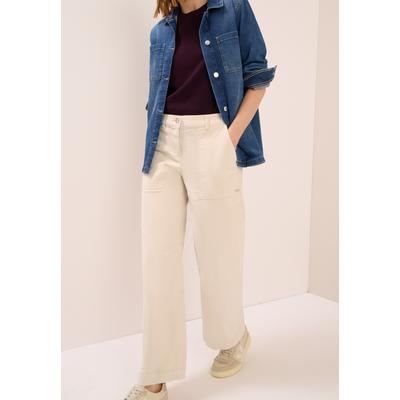 Cordhose CECIL "Style Neele", Damen, Gr. 32, Länge 28, oat milk beige, Cord, Obermaterial: 98% Baumwolle, 2% Elasthan, unifarben, casual, normal, Hosen, Wide Leg, High Waist Image