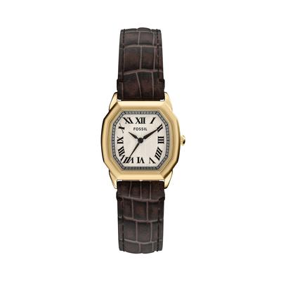 Quarzuhr FOSSIL "HARLOW", braun, goldfarben, Armbanduhren, Damen, Armbanduhr, Damenuhr, Lederarmband, analog Image