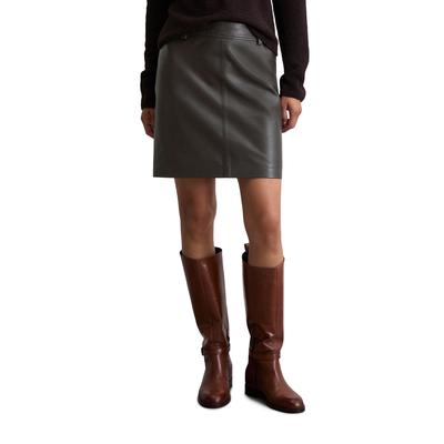 Lederrock MARC O'POLO "aus softem Lamm-Nappaleder", Damen, Gr. 36, braun (schwarz coffee), Obermaterial: 100% Leder (Lamm); Futter: 100% Nicht verfügbar, unifarben, casual, normal kurz, Röcke Image