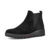 Chelseaboots GABOR "DAVOS", Damen, Gr. 35, schwarz, Veloursleder, Elastischer Einsatz, unifarben, Basic, Schuhe, Keilboots, Ankleboots in Komfortweite H (= sehr weit), Topseller