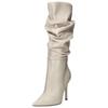 High-Heel-Stiefel STEVE MADDEN "STEVE MADDEN Stiefel Lederimitat", Damen, Gr. 40, weiß (bone), Lederimitat, elegant, Schuhe