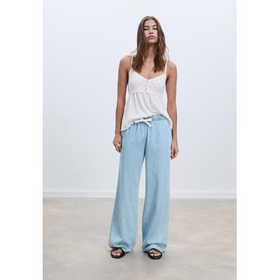 Stradivarius D35 Loose-fitting drawstring jeans MEDIUM LIGHT BLUE DENIM M