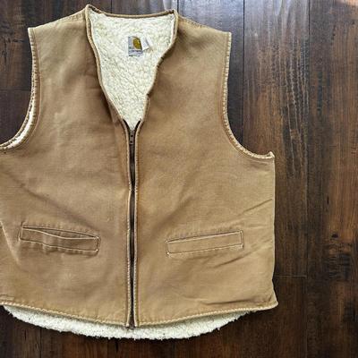 Carhartt Jackets & Coats | Vtg 70s Carhartt Sherpa Lined Vest Mens Xlt 6svl Heavy Duck Canvas Hunting | Color: Brown | Size: Xl