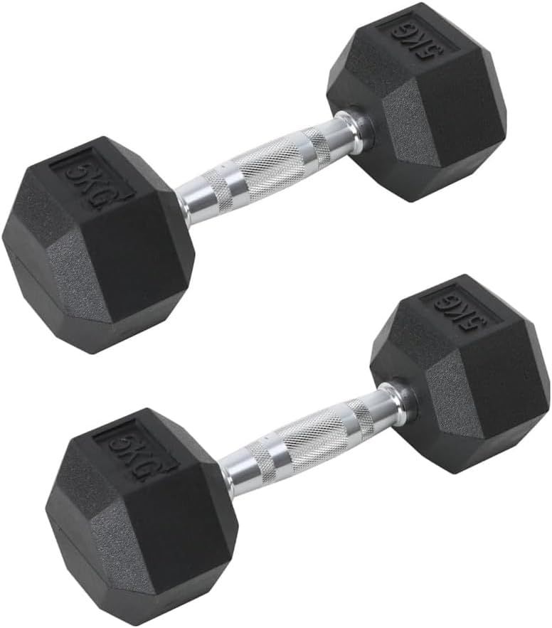 FFitness 2 Manubri da 5 Kg Palestra Esagonali Professionali FF St