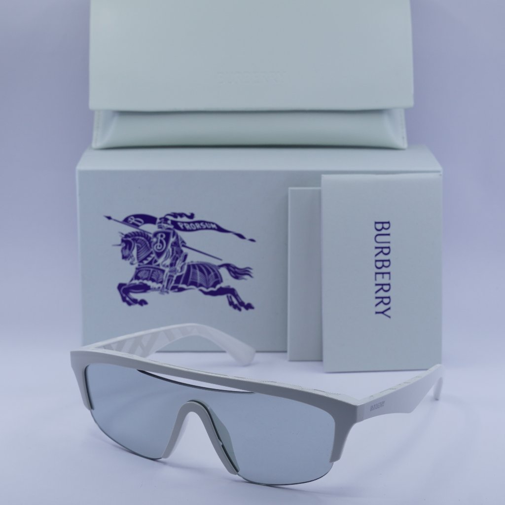 Burberry Accessories | Burberry Be4460u 4172/69 Shield Sunglasses - White/Grey Silver Mirror | Color: Silver/White | Size: 140 - 0 - 145