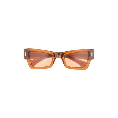 Rivets 53Mm Modified Rectangular Sunglasses - Brown - Ferragamo Sunglasses