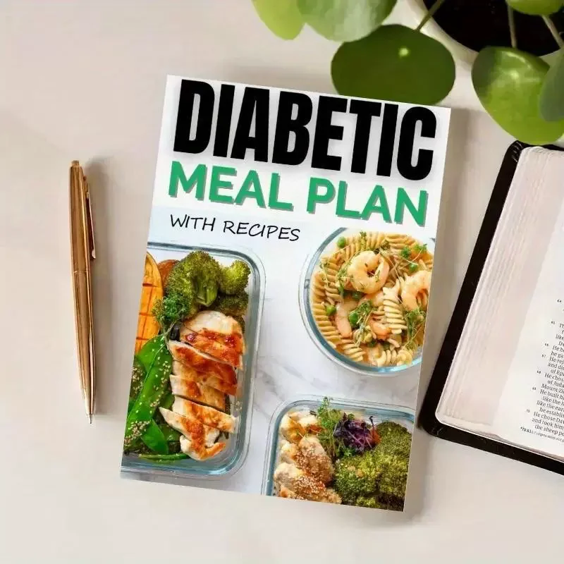 Professionelles Buch für Diabetes-Mahlzeitenplaner und Rezepte | 7-Tage-Diätplan zur Kontrolle von Blutzuckers | Ernährungsanleitung für Diabetiker Image