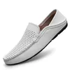 Sommer Herren Slip on Lederschuhe Männer schwarz weiß braun Slipper Fahr schuhe atmungsaktiv große Größe 36-46 47 48 49 Drops hipping