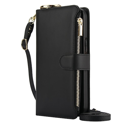 Handy Hülle Handyhüllen Für iPhone 17 Pro Max 17 Air 16 15 14 Pro Max Plus 16e 13 12 11 Pro Max Mini Rückseite Brieftaschenhülle Mit Ständer Ringhalter Reisverschluss Retro TPU PU-Leder Image