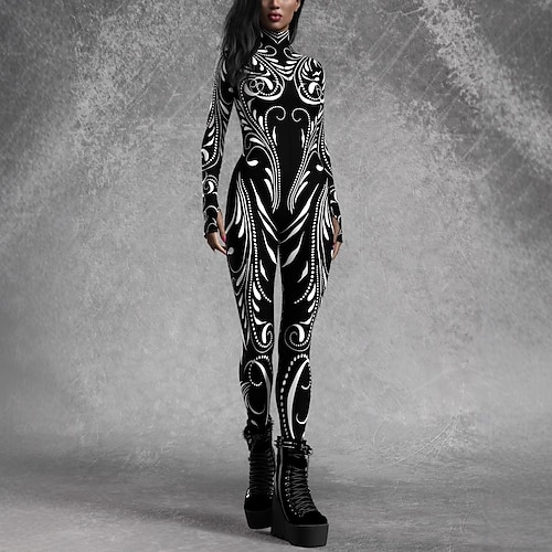 Gemusterte Zentai-Anzüge Cosplay Kostüm Bodysuit Drucken Karnevalskostüm Ganzkörperanzug Herren Damen Sexy Kostüm Halloween Kostüm für Leistung Party Maskerade Erwachsene