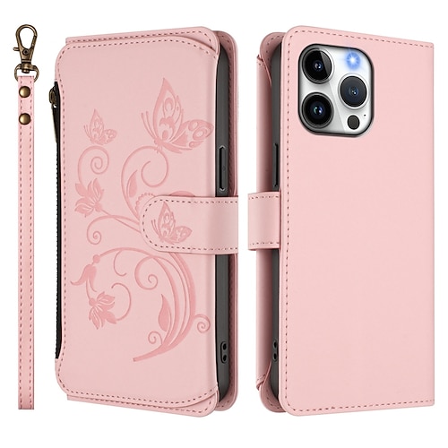 Handy Hülle Handyhüllen Für iPhone 17 Pro Max 17 Air 16 Pro Max Plus 16 15 14 Pro Max Plus 16e 13 Pro Max Mini 13 Mini Rückseite Mit Ständer Vollschutz Mit Handgelenkschlaufe Retro TPU PU-Leder Image