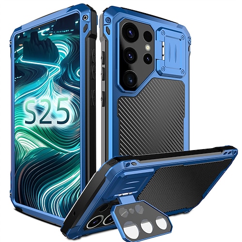 Handy Hülle Handyhüllen Für Samsung Galaxy S25 Ultra S25 Edge S24 Ultra S23 Ultra S22 Ultra Magnetische Adsorption Unterstützt kabelloses Laden Stoßfest Retro Rüstung pet Aluminiumlegierung Image