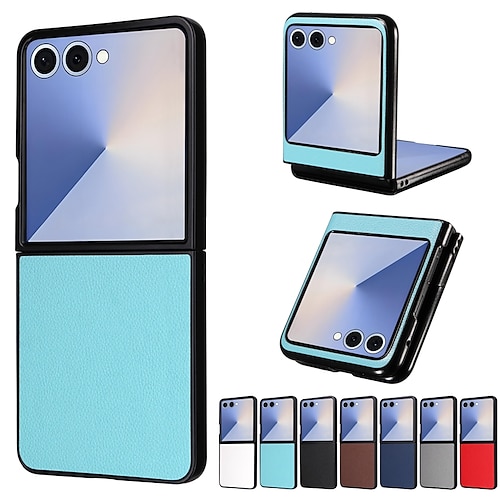 Handy Hülle Handyhüllen Für Samsung Galaxy Z Flip 7 Z Flip 7 FE Z Flip 6 Z Flip 5 Rückseite Stoßfest Retro TPU PU-Leder Image