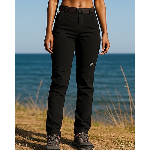 Herren Abzippbare Hosen Wanderhosen Softshellhosen Frühling Herbst Außen Normale Passform Wasserdicht Winddicht Unterteile Tasche Schwarz Armeegrün Camping / Wandern Laufen S M L XL XXL Image