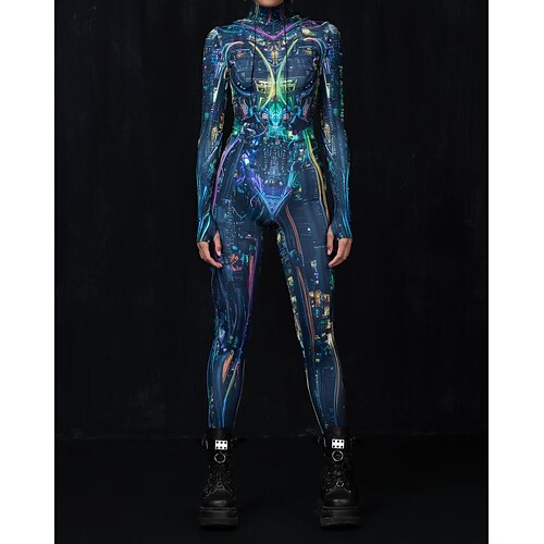 Gemusterte Zentai-Anzüge Cosplay Kostüm Bodysuit Drucken Karnevalskostüm Ganzkörperanzug Herren Damen Jungen Sexy Kostüm Halloween Kostüm für Leistung Party Maskerade Kinder Erwachsene Image