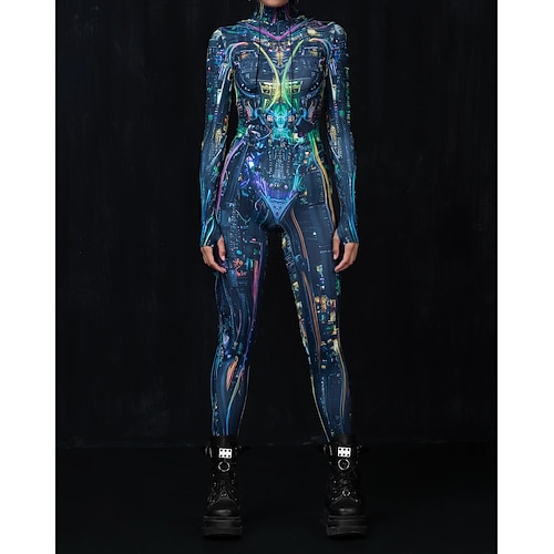 Gemusterte Zentai-Anzüge Cosplay Kostüm Bodysuit Drucken Karnevalskostüm Ganzkörperanzug Herren Damen Jungen Sexy Kostüm Halloween Kostüm für Leistung Party Maskerade Kinder Erwachsene Image