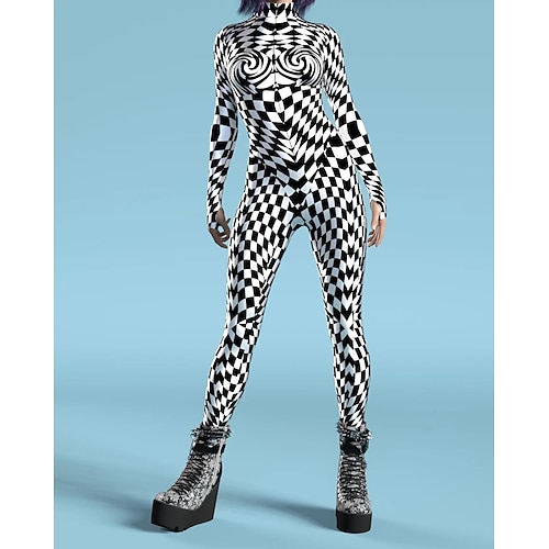 Gemusterte Zentai-Anzüge Cosplay Kostüm Bodysuit Drucken Karnevalskostüm Ganzkörperanzug Herren Damen Jungen Sexy Kostüm Halloween Kostüm für Leistung Party Maskerade Kinder Erwachsene Image