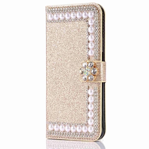 Handy Hülle Handyhüllen Für iPhone 17 Pro Max 17 Air 16 15 14 Pro Max Plus 16e 13 12 11 Pro Max Mini Brieftaschenhülle Flip-Cover Mit Ständer Magnetisch Stoßfest Hart Strass PU-Leder Image