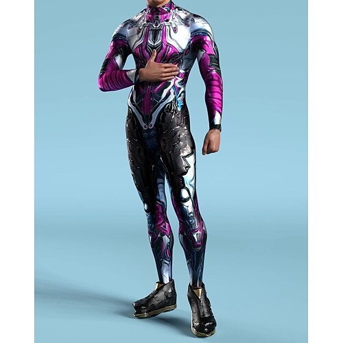 Gemusterte Zentai-Anzüge Cosplay Kostüm Bodysuit Drucken Karnevalskostüm Ganzkörperanzug Herren Damen Sexy Kostüm Halloween Kostüm für Leistung Party Maskerade Erwachsene Image