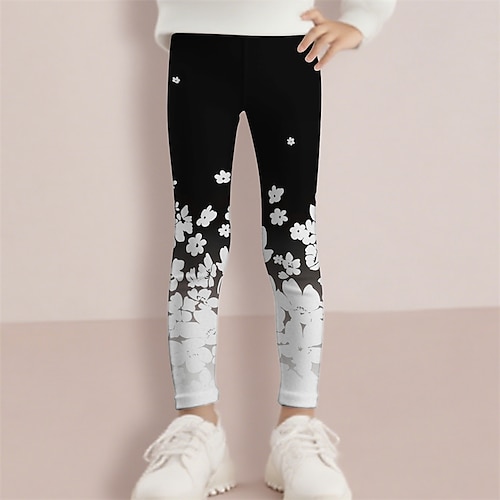Mädchen 3D Blumen Hose Leggings Frühling Herbst Niedlich Basic Kinder 4-12 Jahre Outdoor Lässig Täglich Normale Passform Image