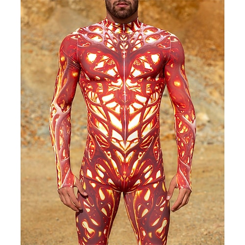 Gemusterte Zentai-Anzüge Cosplay Kostüm Bodysuit Drucken Karnevalskostüm Ganzkörperanzug Herren Damen Jungen Sexy Kostüm Halloween Kostüm für Leistung Party Maskerade Kinder Erwachsene Image