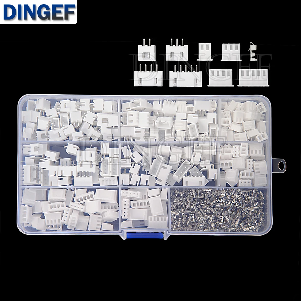 720PCS XH2.54 Pitch 2,54mm Terminals Männlich Weiblich Steckdose XH 2,54mm Stecker kit Gerade Pin 2P 3P 4P 5P Image