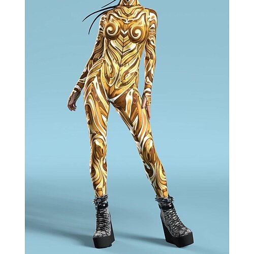 Gemusterte Zentai-Anzüge Cosplay Kostüm Bodysuit Drucken Karnevalskostüm Ganzkörperanzug Herren Damen Jungen Sexy Kostüm Halloween Kostüm für Leistung Party Maskerade Kinder Erwachsene Image