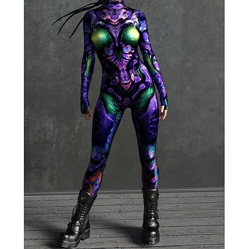 Gemusterte Zentai-Anzüge Cosplay Kostüm Bodysuit Drucken Karnevalskostüm Ganzkörperanzug Herren Damen Jungen Sexy Kostüm Halloween Kostüm für Leistung Party Maskerade Kinder Erwachsene Image