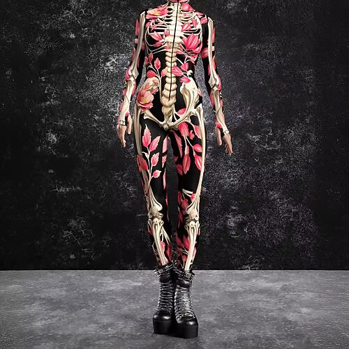 Gemusterte Zentai-Anzüge Cosplay Kostüm Bodysuit Drucken Karnevalskostüm Ganzkörperanzug Herren Damen Sexy Kostüm Halloween Kostüm für Leistung Party Maskerade Erwachsene Image