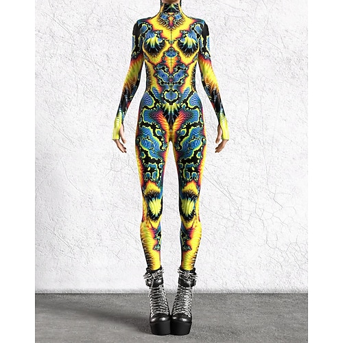 Gemusterte Zentai-Anzüge Cosplay Kostüm Bodysuit Drucken Karnevalskostüm Ganzkörperanzug Herren Damen Sexy Kostüm Halloween Kostüm für Leistung Party Maskerade Erwachsene Image