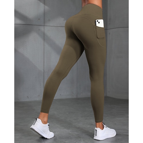 Damen Stoffhosen Leggings Gemütliche Leggings Streetwear Lässig Volle Länge Natürliche Taille Einfach Elastischer Bund Bequem Straße Ferien Alltagskleidung Rost Bohnengrün Schwarz Armeegrün Herbst Image