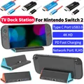 Stazione dock TV portatile 4K per Switch 2 con porta di tipo C Supporto di ricarica per console USB 3.0 per accessori di gioco Nintendo Switch 2