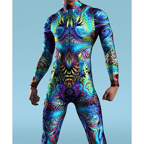 Gemusterte Zentai-Anzüge Cosplay Kostüm Bodysuit Drucken Karnevalskostüm Ganzkörperanzug Herren Damen Jungen Sexy Kostüm Halloween Kostüm für Leistung Party Maskerade Kinder Erwachsene Image