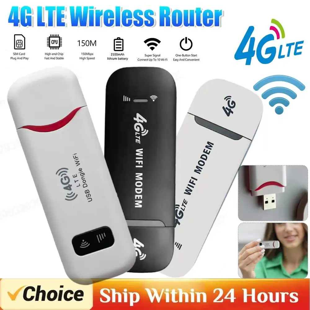 4G LTE Wireless USB Dongle Mobile Broadband 150Mbps Modem Stick 4G Sim Karte Wireless Router Home Office Wireless WiFi Adapter Image