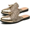 Bling Luxus Halbe Hausschuhe für Männer Große Größe 38-47 Leder Loafer Männer Maultiere Quaste Casual Schuhe Mann Sommer zapatos de Mueller