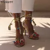 Seestern Muscheln Korallen Gold Sandalen Knöchelband String Bead Round Toe Slingback Straight Strap Schuhe Damen Sommer Elegante Schuhe