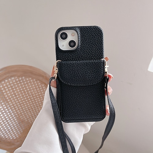 Handy Hülle Handyhüllen Für iPhone 17 Pro Max 17 Air 16 15 14 Pro Max Plus 13 12 11 Pro Max Mini Brieftaschenhülle mit Trageriemen Kartenfach Stoßfest Retro PC PU-Leder Image