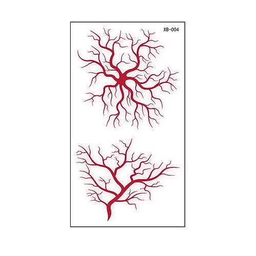 Halloween-Gesichtstattoos – 10 Stück gruselige 3D-Blutadern temporäre wasserfeste Tattoos mit Blutflecken für Partys Kostüm Image