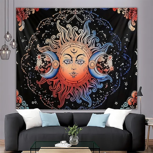 Tapisserie Decke Wandbehänge MOON Sonne Vintage Mystiker Schlafzimmer Wohnzimmer Wohnheim Dekorationen Wand Tür Hintergrund Image