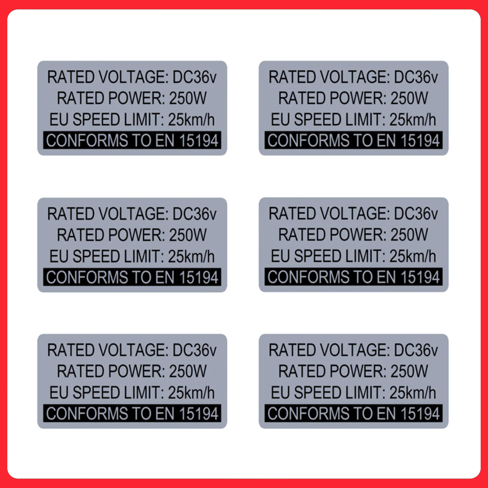 Fahrradaufkleber, EISBIKE-Aufkleber, 36 V, 48 V, 250 W, Etikett für Elektrofahrräder, kompatibel mit Bafang Tongsheng und anderen Marken-Umrüstsatz Image