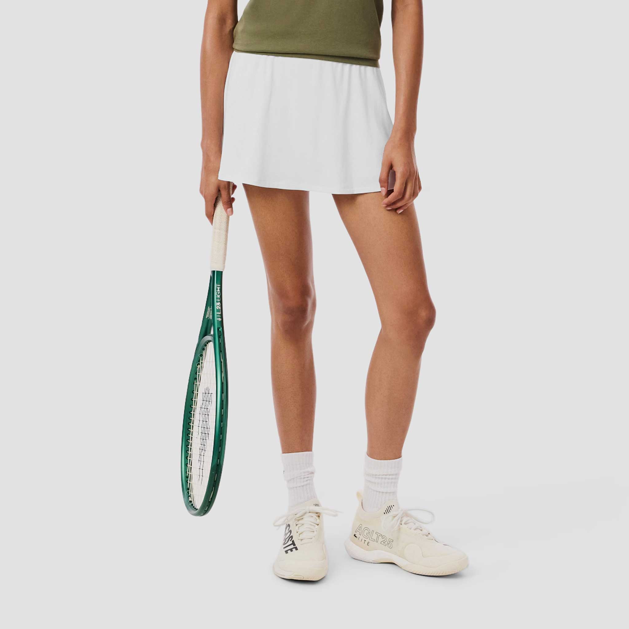 Lacoste Ultra Dry Sport Lined Skirt Women's Tennis Apparel White
