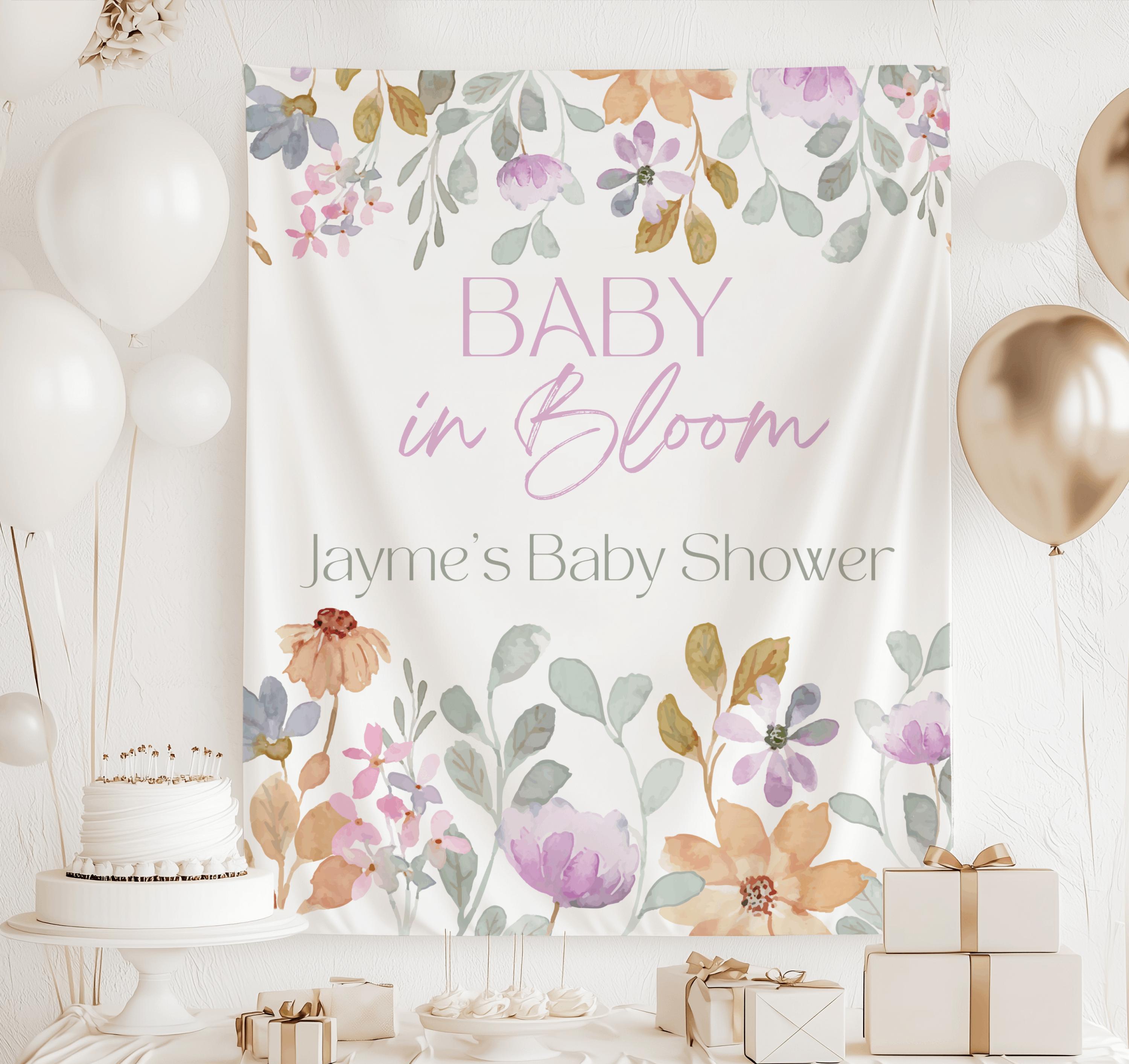 Cartello di benvenuto Baby in Bloom, cartello Baby in Bloom, decorazioni per baby shower Baby in Bloom, baby shower Baby in Bloom, sfondo per baby sho