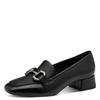 Pumps TAMARIS, Damen, Gr. 36, schwarz, Leder, unifarben, klassisch, Schuhe, Blockabsatz, Slipper, Businessschuh mit Zierriegel, Schmuckelement