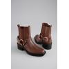 Westernstiefelette ANISTON SHOES, Damen, Gr. 38, braun (dunkelbraun), Lederimitat, modisch, Schuhe, Cowboyboots, Blockabsatz, mit Stretcheinsatz - NEUE KOLLEKTION