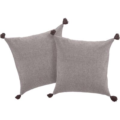 Kissenbezug "Jada", braun, B:50cm L:50cm, Baumwolle, Baumwolle, LEGER HOME BY LENA GERCKE, Kissenbezüge, Kissenhülle ohne Füllung, 2-er Set, modern und zeitloses Design, 50x50 Image