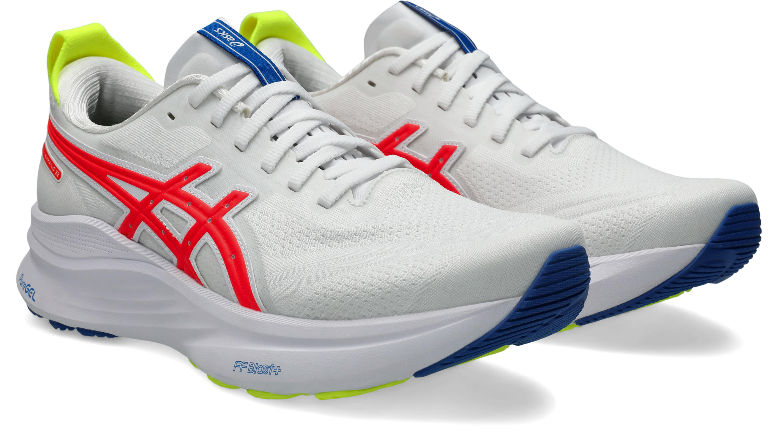 Laufschuh ASICS "GEL-KAYANO 32 ATC", Herren, Gr. 46, weiß (weiß, flash coral), Textil, Schuhe, für mehr Stabilität - Asics Track Club Edition, Topseller