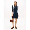 Strickkleid TOMMY HILFIGER "SOFT WOOL HALF SL F&F POLO DRESS", Damen, Gr. XL (42), N-Gr, blau (schwarz night navy), Feinstrick, Obermaterial: 100% Wolle, unifarben, casual, kurz, Kurzarm, Kleider, aus reiner Wolle