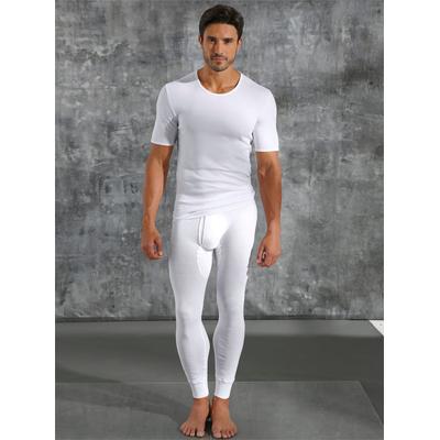 Lange Unterhose SCHIESSER, Herren, Gr. 5, Doppelripp, weiß, 100% Baumwolle, Unterhosen Image