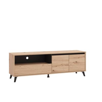 TV-Board INOSIGN "Stirling, TV-Kommode, TV-Board, TV-Schrank, Breite 158,5 cm", schwarz (eichefarben, schwarz), B:158,5cm H:52,5cm T:40cm, FSC-zertifizierter Holzwerkstoff, Sideboards, in 2 Farbausführungen, 2 Türen, mit Schublade Image