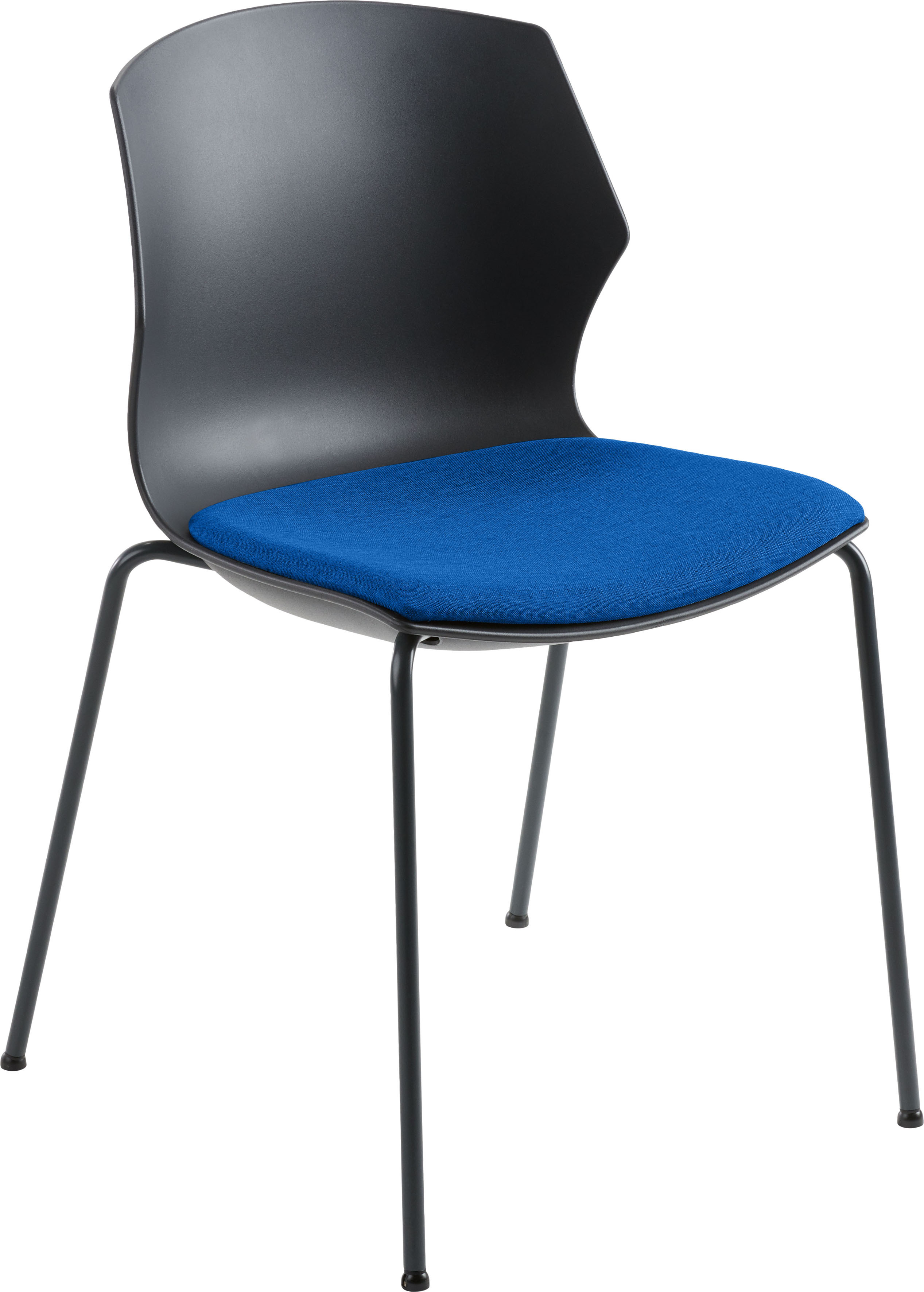 Stapelstuhl MAYER SITZMÖBEL "Stapelstuhl myPRIMO", blau (anthrazit, mittelblau, anthrazit), B:51cm H:80,5cm T:53cm, Polyester, Polypropylen, Stühle, stapelbar Image